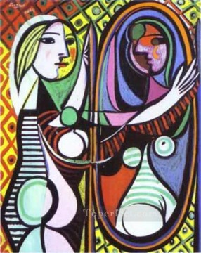 Pablo Picasso Painting - Chica ante un espejo 1932 Pablo Picasso